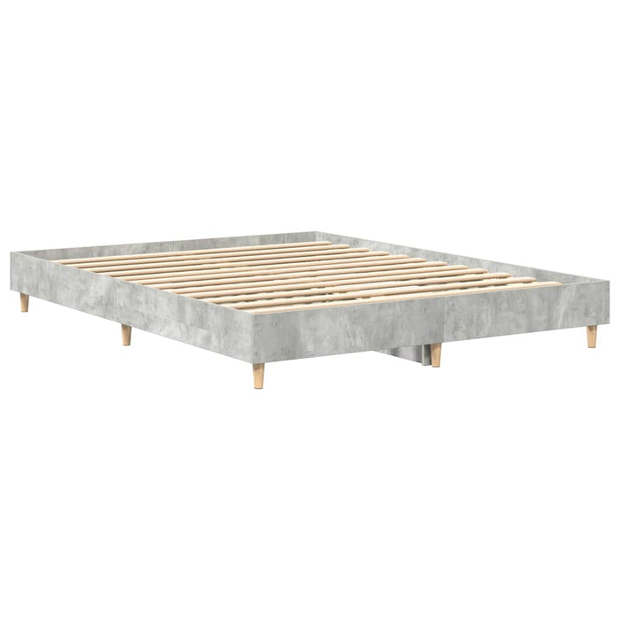 Cadru de pat fără saltea Gri beton 140x200 cm Lemn prelucrat - WALTI WALTI