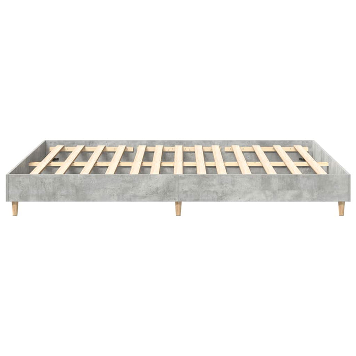 Cadru de pat fără saltea Gri beton 140x200 cm Lemn prelucrat - WALTI WALTI