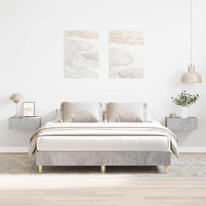 Cadru de pat fără saltea Gri beton 140x200 cm Lemn prelucrat - WALTI WALTI
