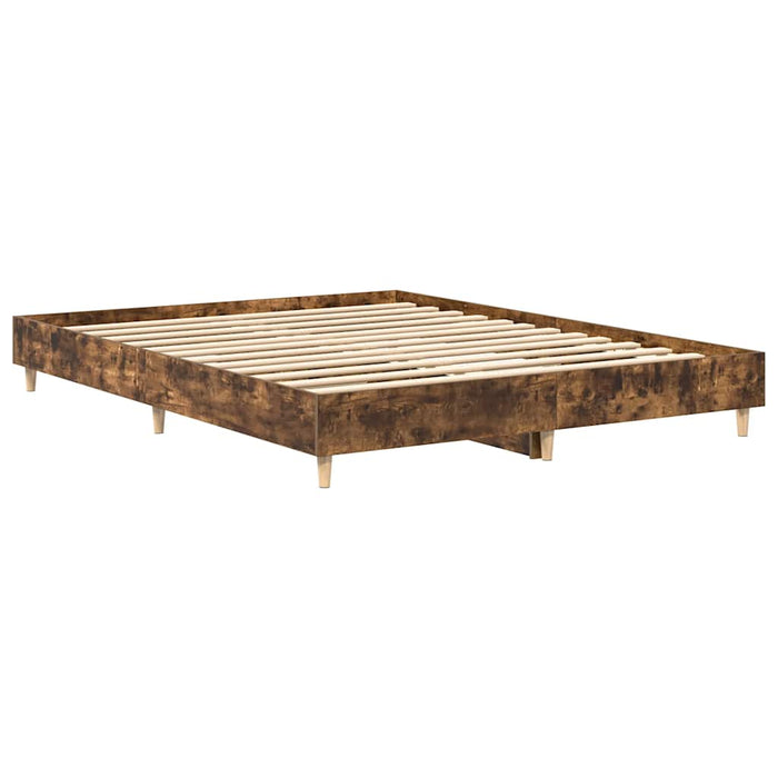Cadru pat fără saltea Stejar afumat 140x200 cm Lemn prelucrat - WALTI WALTI