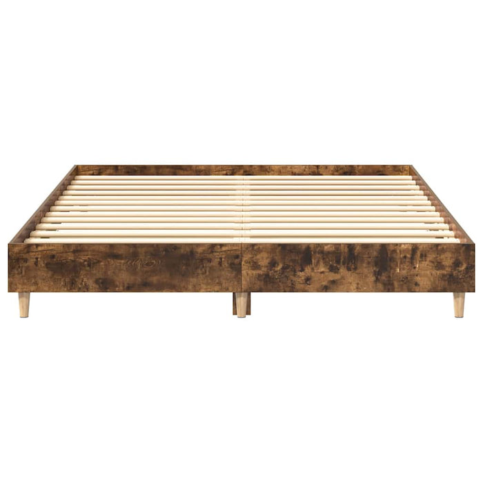 Cadru pat fără saltea Stejar afumat 140x200 cm Lemn prelucrat - WALTI WALTI