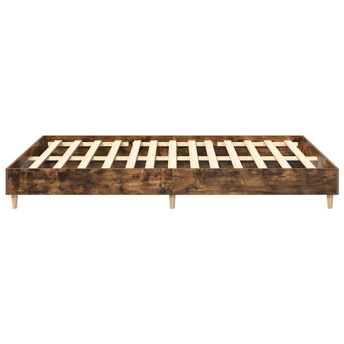 Cadru pat fără saltea Stejar afumat 140x200 cm Lemn prelucrat - WALTI WALTI