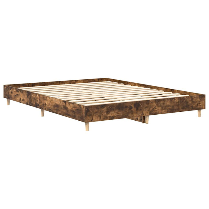 Cadru pat fără saltea Stejar afumat 140x200 cm Lemn prelucrat - WALTI WALTI