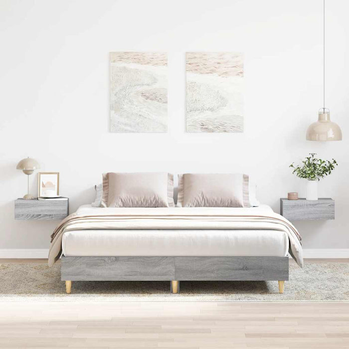 Cadru de pat fără saltea Gri Sonoma 140x200 cm lemn prelucrat - WALTI WALTI
