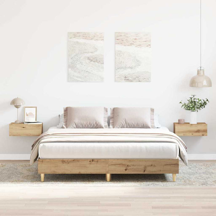 Cadru pat fără saltea Stejar Artisan 140x200 cm Lemn prelucrat - WALTI WALTI