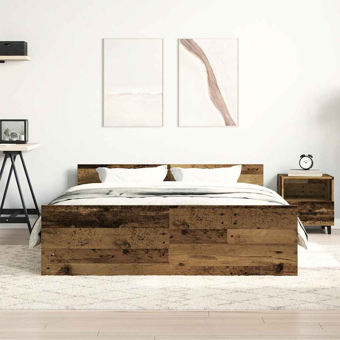 Cadru de pat fără saltea Lemn vechi 150x200cm Lemn prelucrat - WALTI WALTI