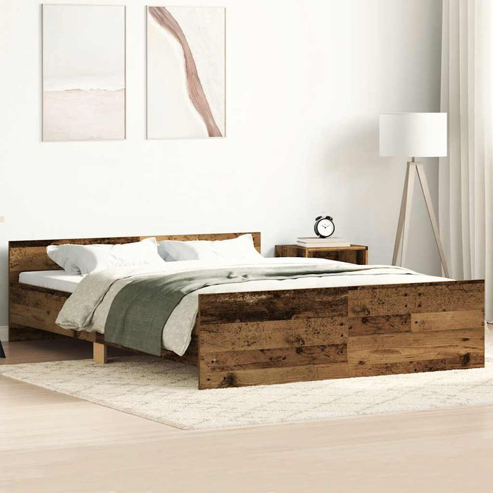 Cadru de pat fără saltea Lemn vechi 150x200cm Lemn prelucrat - WALTI WALTI