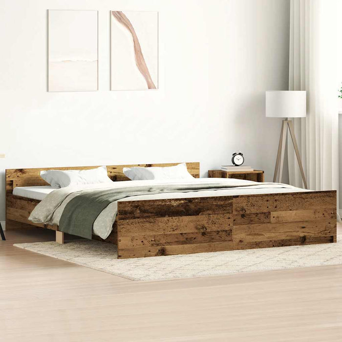 Cadru de pat fără saltea Lemn vechi 180x200cm Lemn prelucrat - WALTI WALTI