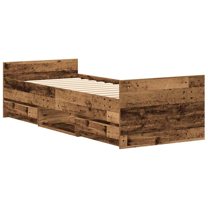 Cadru de pat fără saltea Lemn vechi 100x200cm Lemn prelucrat - WALTI WALTI