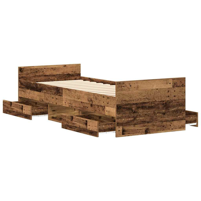 Cadru de pat fără saltea Lemn vechi 100x200cm Lemn prelucrat - WALTI WALTI