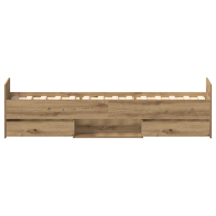 Cadru de pat fără saltea Stejar Artisan 90x200cm Lemn prelucrat - WALTI WALTI
