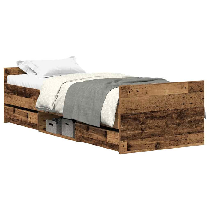 Cadru de pat fără saltea Lemn vechi 90x190cm Lemn prelucrat - WALTI WALTI
