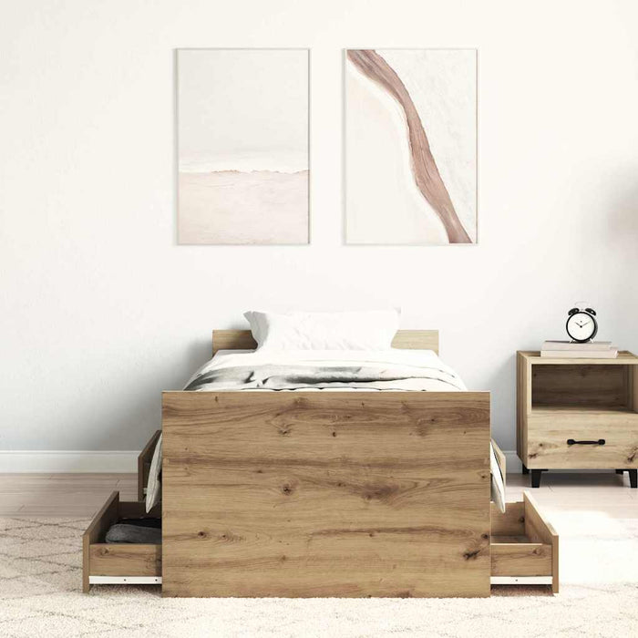 Cadru de pat fără saltea Stejar Artisan 90x190cm Lemn prelucrat - WALTI WALTI
