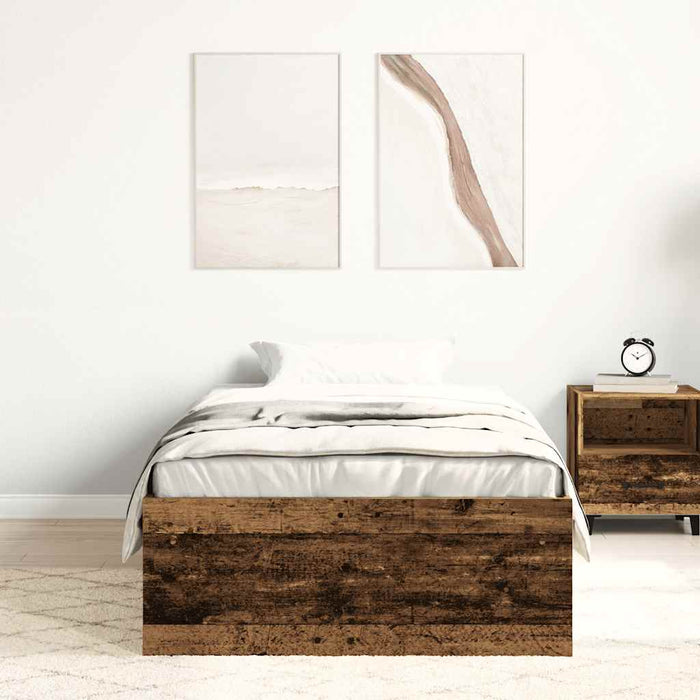 Cadru de pat fără saltea Lemn vechi 100x200cm Lemn prelucrat - WALTI WALTI