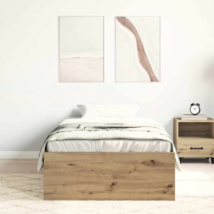 Cadru de pat fără saltea Stejar Artisan 90x190cm Lemn prelucrat - WALTI WALTI