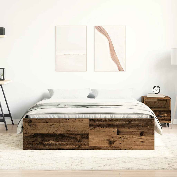 Cadru de pat fără saltea Lemn vechi 160x200cm Lemn prelucrat - WALTI WALTI