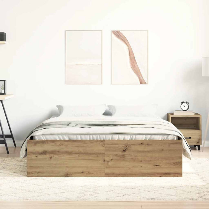 Cadru pat fără saltea Stejar Artisan 160x200cm Lemn prelucrat WALTI