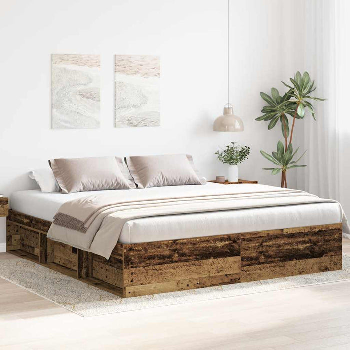 Cadru de pat fără saltea Lemn vechi 180x200cm Lemn prelucrat WALTI