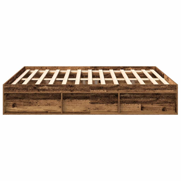 Cadru de pat fără saltea Lemn vechi 200x200cm Lemn prelucrat - WALTI WALTI