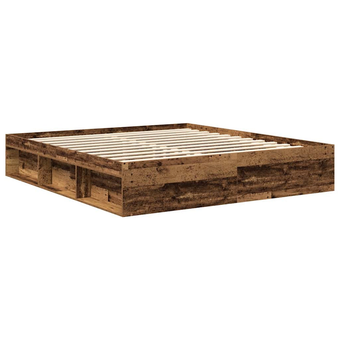 Cadru de pat fără saltea Lemn vechi 200x200cm Lemn prelucrat - WALTI WALTI