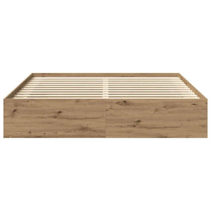 Cadru pat fără saltea Stejar Artisan 200x200cm Lemn prelucrat - WALTI WALTI