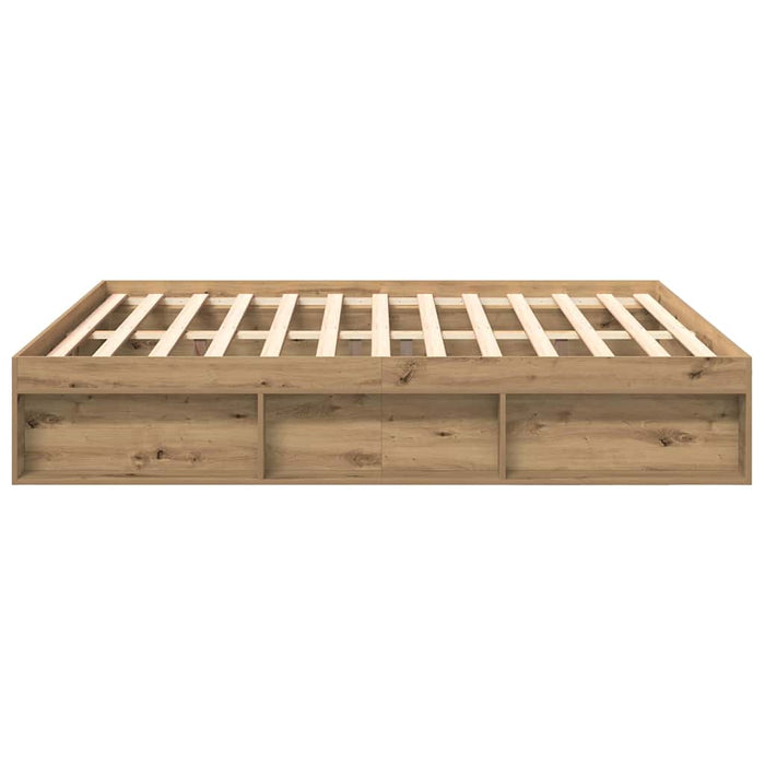 Cadru pat fără saltea Stejar Artisan 200x200cm Lemn prelucrat - WALTI WALTI
