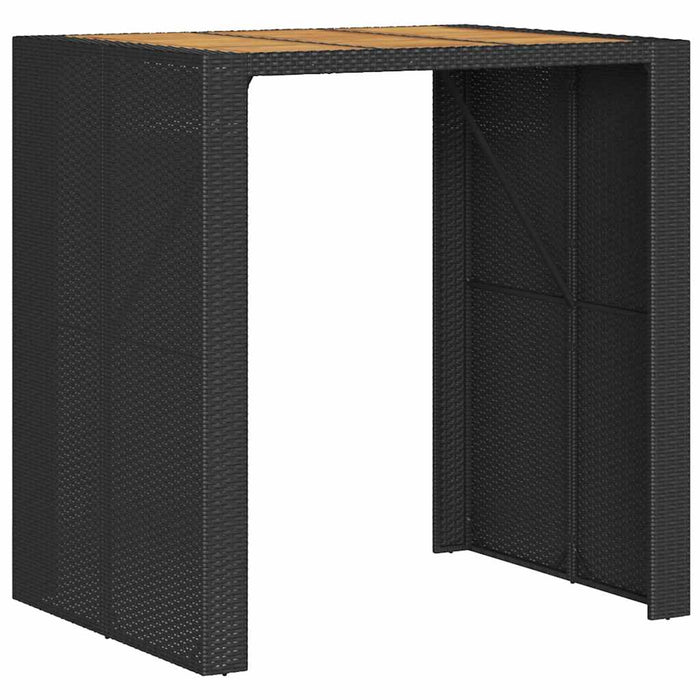 Set mobilier bar de grădină fără perne 3 piese negru poliratan WALTI