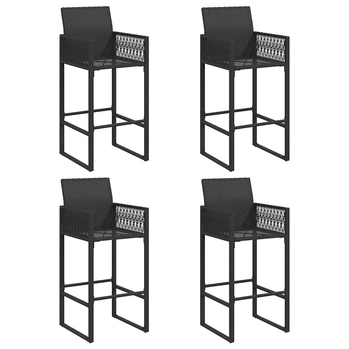 Set mobilier bar de grădină fără perne 5 piese negru poliratan WALTI