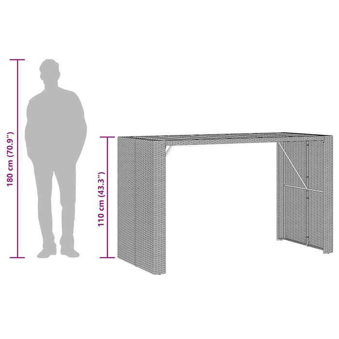 Set mobilier bar de grădină fără perne 5 piese negru poliratan WALTI