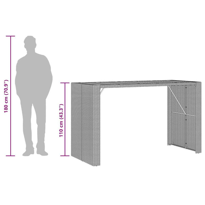 Set mobilier bar de grădină fără perne 7 piese negru poliratan WALTI