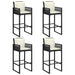 Set mobilier bar de grădină cu perne, 5 piese, negru, poliratan - WALTI WALTI