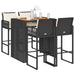 Set mobilier bar de grădină cu perne, 5 piese, negru, poliratan - WALTI WALTI