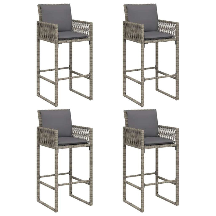 Set mobilier bar de grădină, cu perne, 5 piese, gri, poliratan - WALTI WALTI