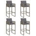 Set mobilier bar de grădină, cu perne, 5 piese, gri, poliratan - WALTI WALTI