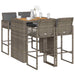 Set mobilier bar de grădină, cu perne, 5 piese, gri, poliratan - WALTI WALTI
