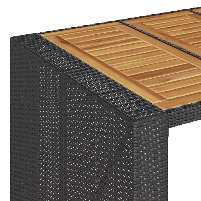 Set mobilier bar de grădină cu perne, 5 piese, negru, poliratan WALTI