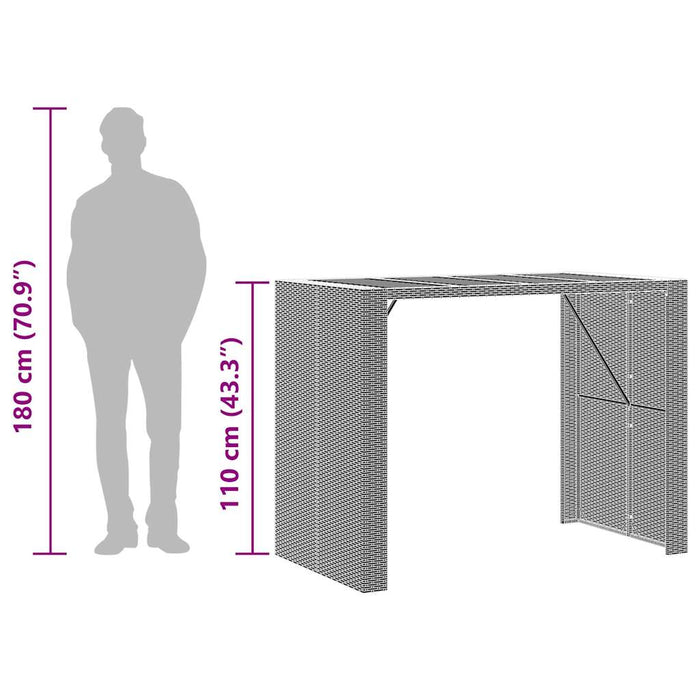 Set mobilier bar de grădină cu perne, 5 piese, negru, poliratan WALTI