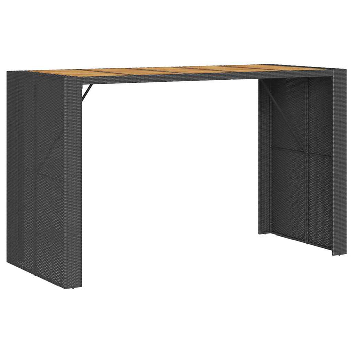 Set mobilier bar de grădină cu perne, 5 piese, negru, poliratan WALTI