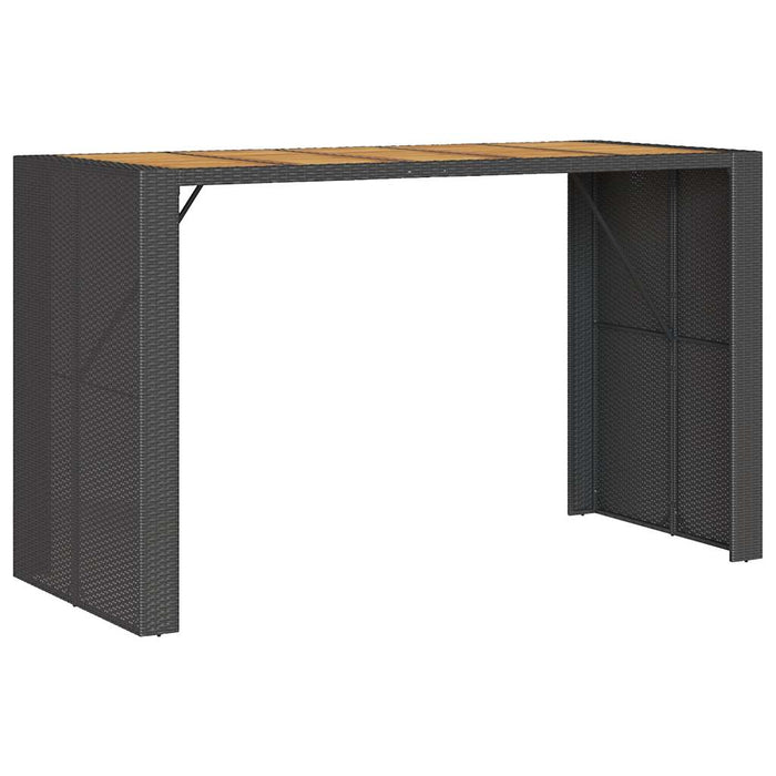 Set bar de grădină, 7 piese, cu perne, negru, poliratan WALTI