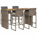 Set mobilier bar de grădină, cu perne, 5 piese, gri, poliratan - WALTI WALTI