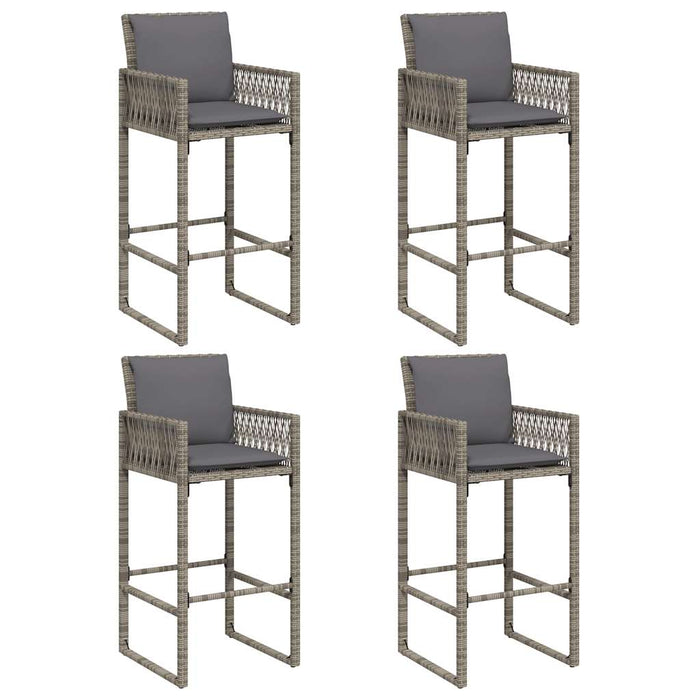 Set mobilier bar de grădină, cu perne, 5 piese, gri, poliratan - WALTI WALTI