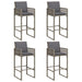 Set mobilier bar de grădină, cu perne, 5 piese, gri, poliratan - WALTI WALTI