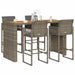 Set mobilier bar de grădină, cu perne, 5 piese, gri, poliratan - WALTI WALTI