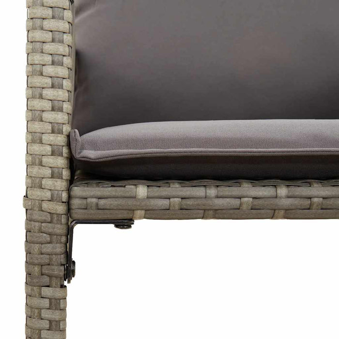 Set mobilier bar de grădină cu perne, 7 piese, gri, poliratan - WALTI WALTI