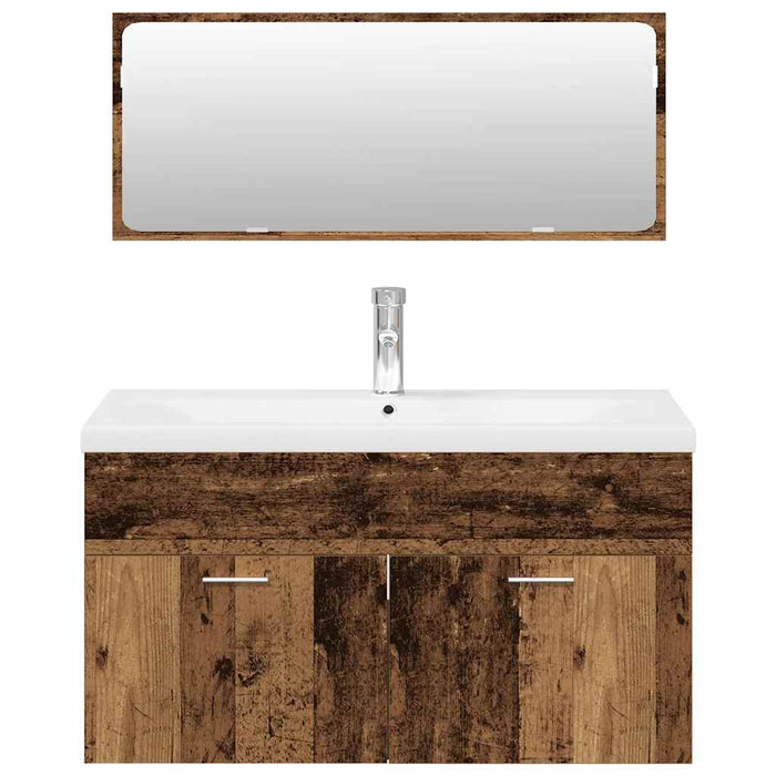 Set mobilier de baie, 3 piese, lemn vechi, lemn prelucrat - WALTI WALTI