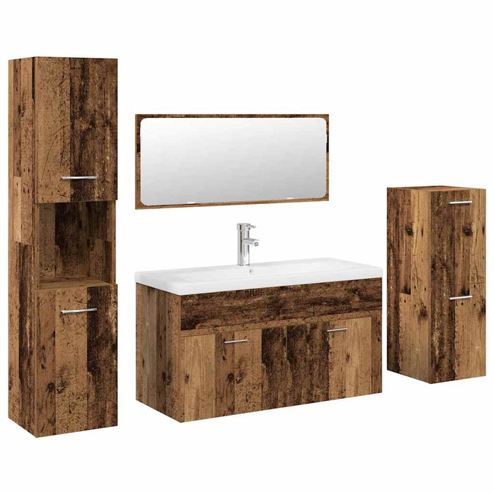 Set mobilier de baie, 5 piese, lemn vechi, lemn prelucrat WALTI