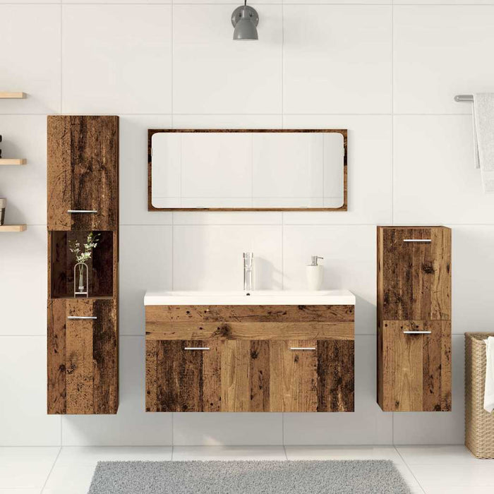Set mobilier de baie, 5 piese, lemn vechi, lemn prelucrat WALTI