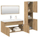 Set mobilier de baie, 4 piese, stejar artizanal, lemn prelucrat - WALTI WALTI