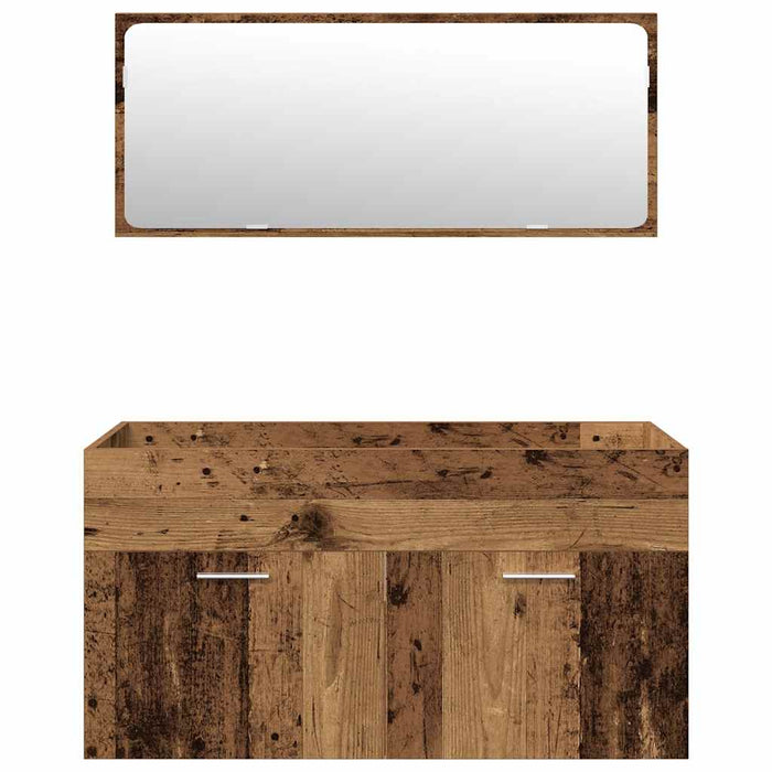 Set mobilier de baie, 4 piese, lemn vechi, lemn prelucrat WALTI