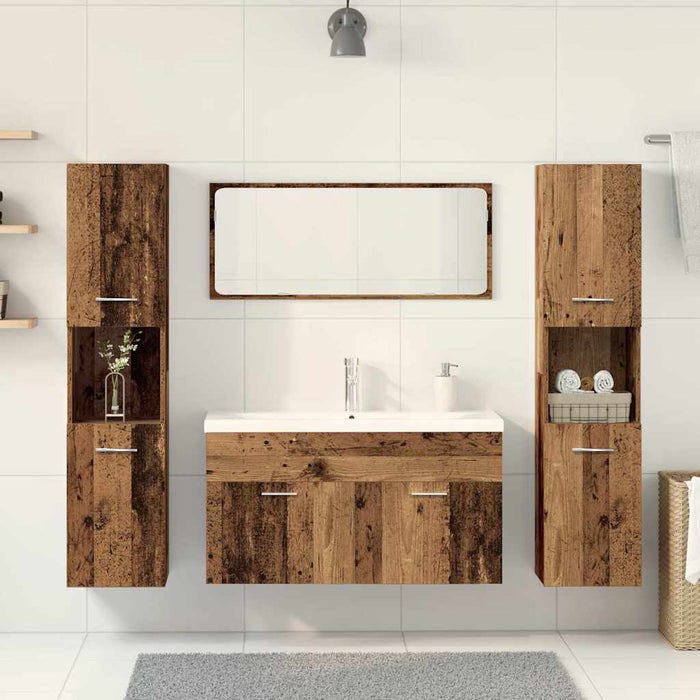 Set mobilier de baie, 5 piese, lemn vechi, lemn prelucrat WALTI